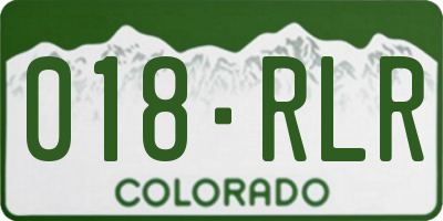 CO license plate 018RLR