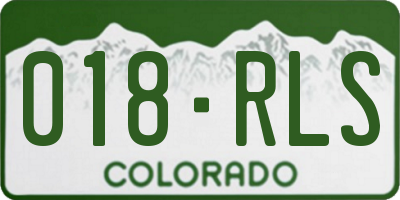 CO license plate 018RLS