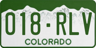 CO license plate 018RLV