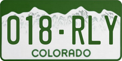 CO license plate 018RLY