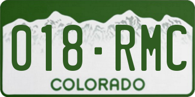 CO license plate 018RMC