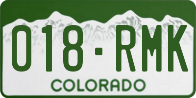 CO license plate 018RMK