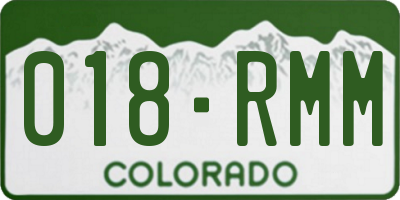 CO license plate 018RMM