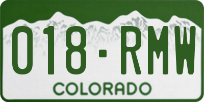 CO license plate 018RMW