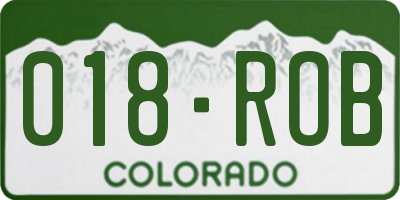 CO license plate 018ROB