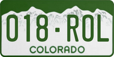 CO license plate 018ROL