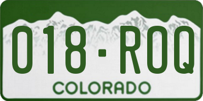 CO license plate 018ROQ