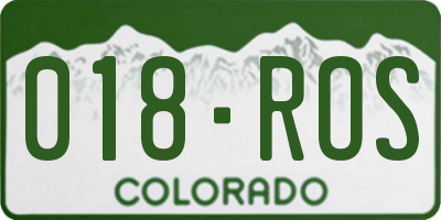 CO license plate 018ROS