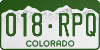 CO license plate 018RPQ