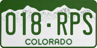 CO license plate 018RPS