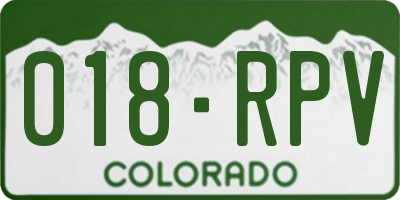 CO license plate 018RPV