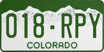 CO license plate 018RPY