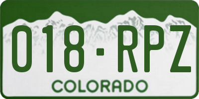 CO license plate 018RPZ
