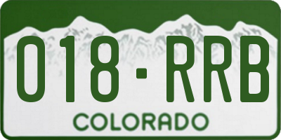 CO license plate 018RRB