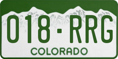 CO license plate 018RRG