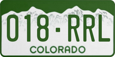 CO license plate 018RRL