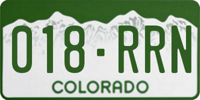 CO license plate 018RRN
