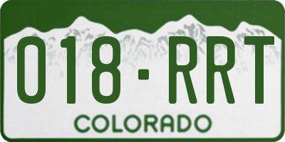 CO license plate 018RRT