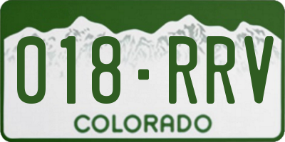 CO license plate 018RRV