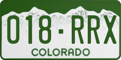 CO license plate 018RRX