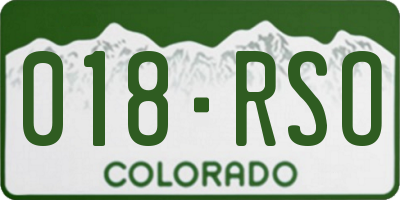 CO license plate 018RSO