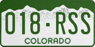 CO license plate 018RSS