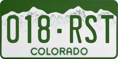 CO license plate 018RST