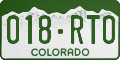 CO license plate 018RTO