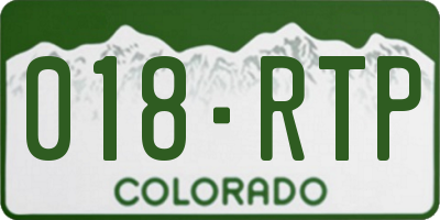 CO license plate 018RTP