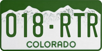 CO license plate 018RTR
