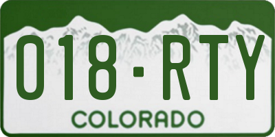 CO license plate 018RTY