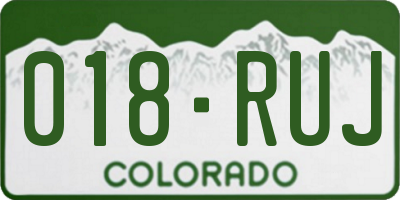 CO license plate 018RUJ