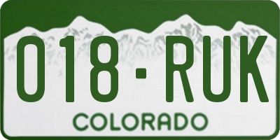 CO license plate 018RUK