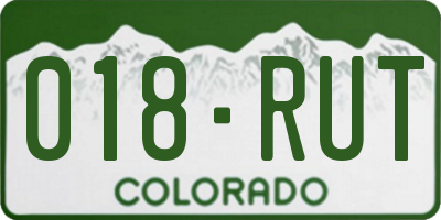 CO license plate 018RUT