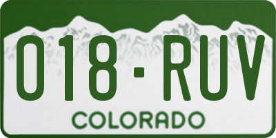 CO license plate 018RUV
