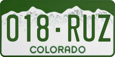 CO license plate 018RUZ