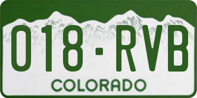 CO license plate 018RVB