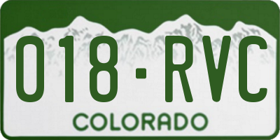 CO license plate 018RVC
