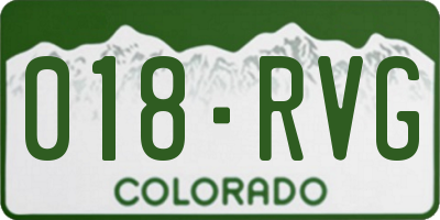 CO license plate 018RVG