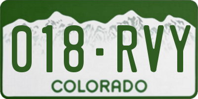 CO license plate 018RVY