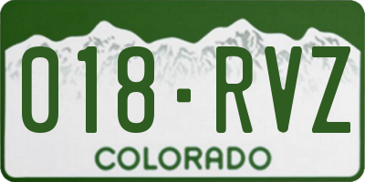 CO license plate 018RVZ