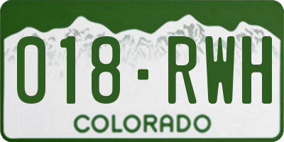 CO license plate 018RWH