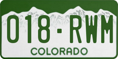 CO license plate 018RWM
