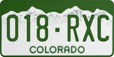 CO license plate 018RXC