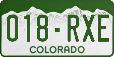 CO license plate 018RXE