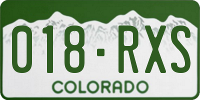 CO license plate 018RXS
