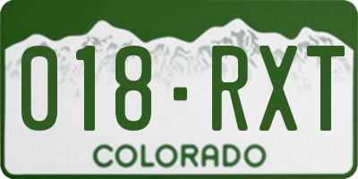 CO license plate 018RXT