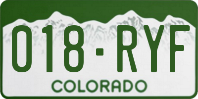 CO license plate 018RYF