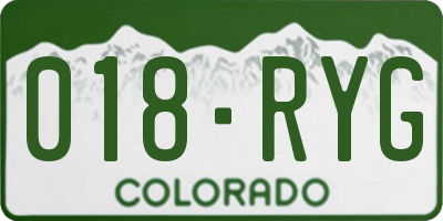 CO license plate 018RYG
