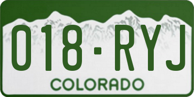CO license plate 018RYJ